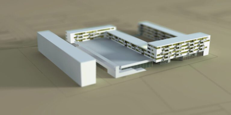Ackermannbogen München – Arbeitsmodell der Wohnanlage