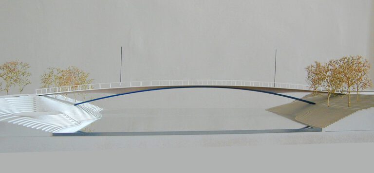 Goggelesbrücke Augsburg – Modellansicht der Brücke über die Wertach