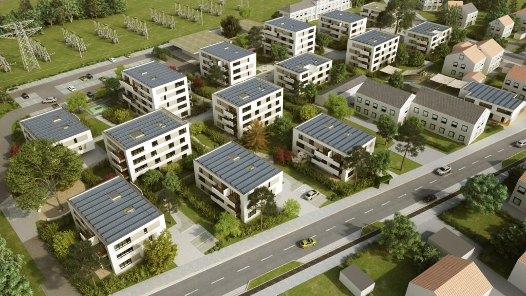 Wohnquartier Fliederstraße – Vogelperspektive des Quartiers