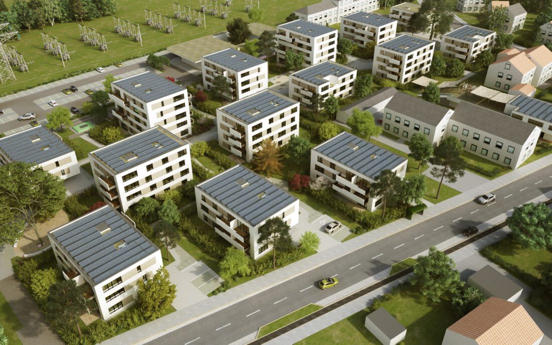 Wohnquartier Fliederstraße – Vogelperspektive des Quartiers